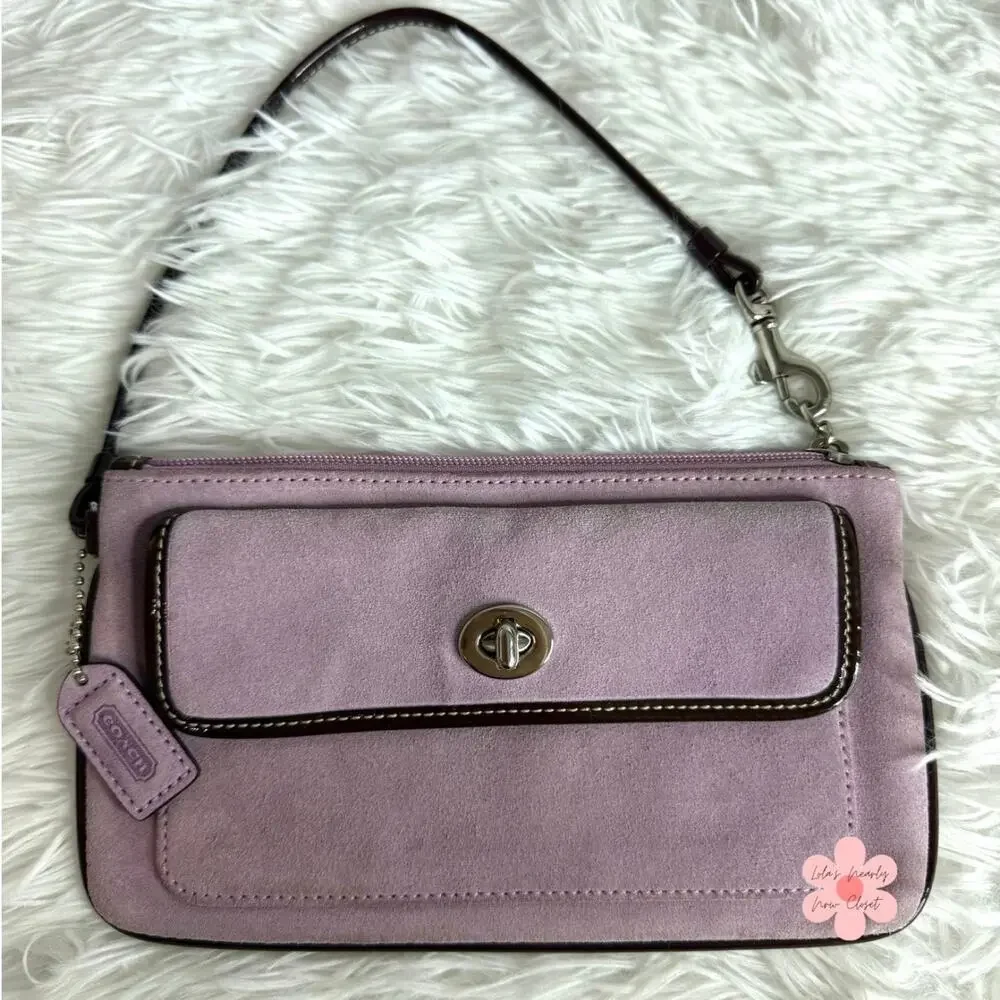 y2K COACH Suede Purple Wristlet
